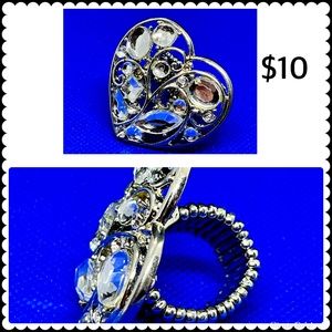Heart adjustable ring